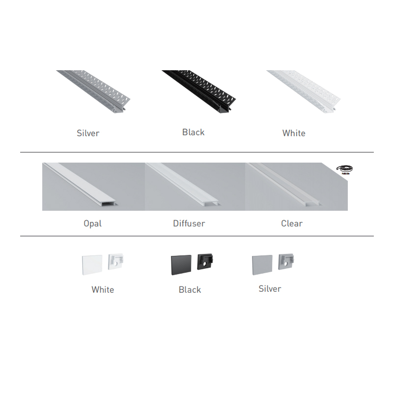 Plaster In Corner Black LED Aluminum Channel System For 12mm RGBW LED Strip Light Plaster In Corner Black LED Aluminum Channel System For 12mm RGBW LED Strip Light